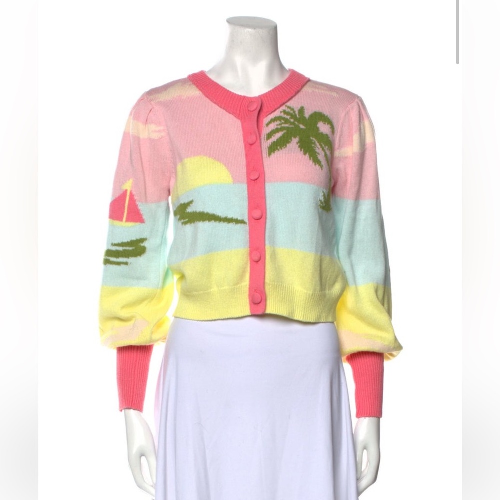 LoveShackFancy Dabney Palm Tree Cardigan - MINT!
